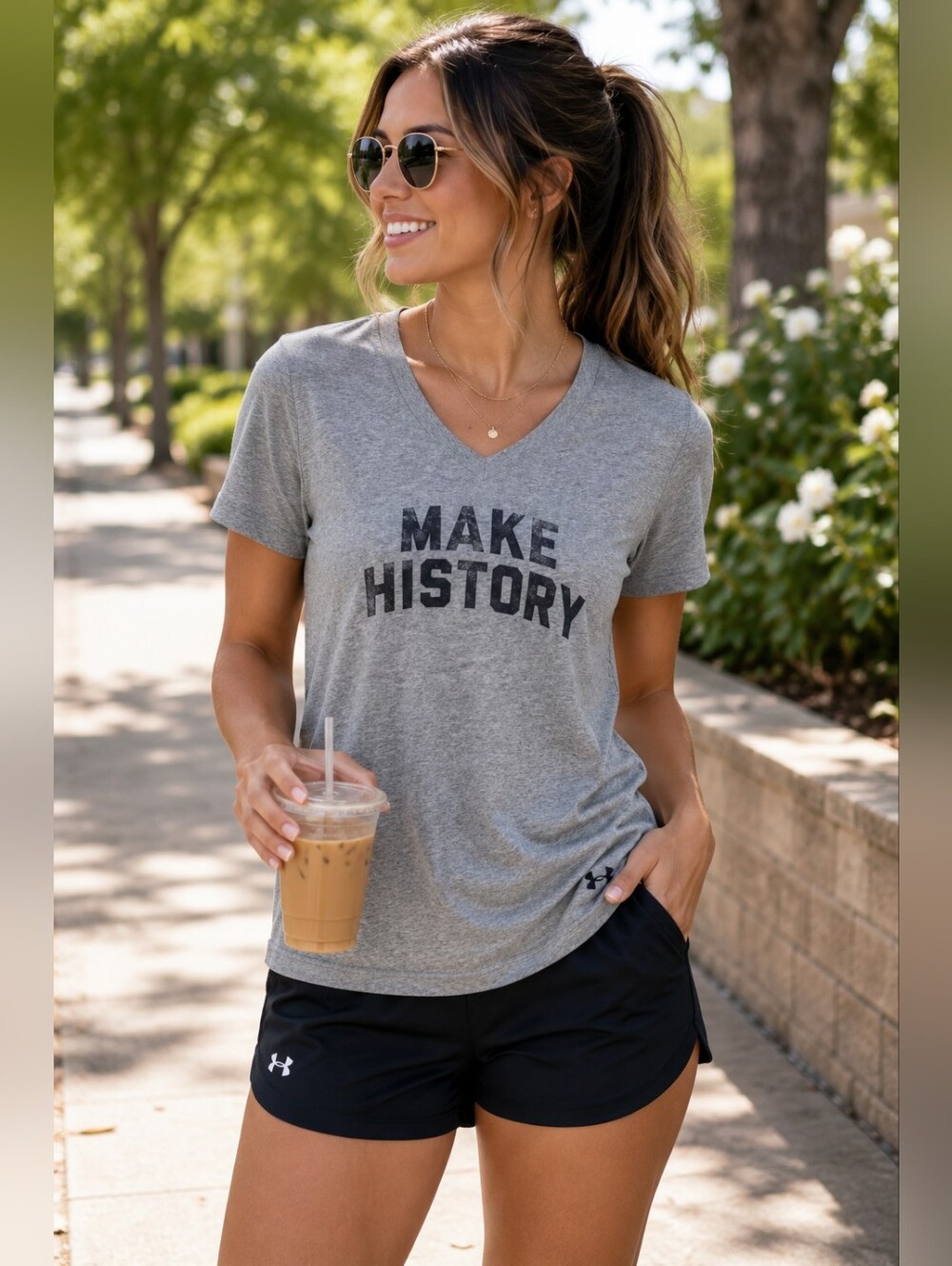Under Armour 'Make History' V- Neck Tee Size Small